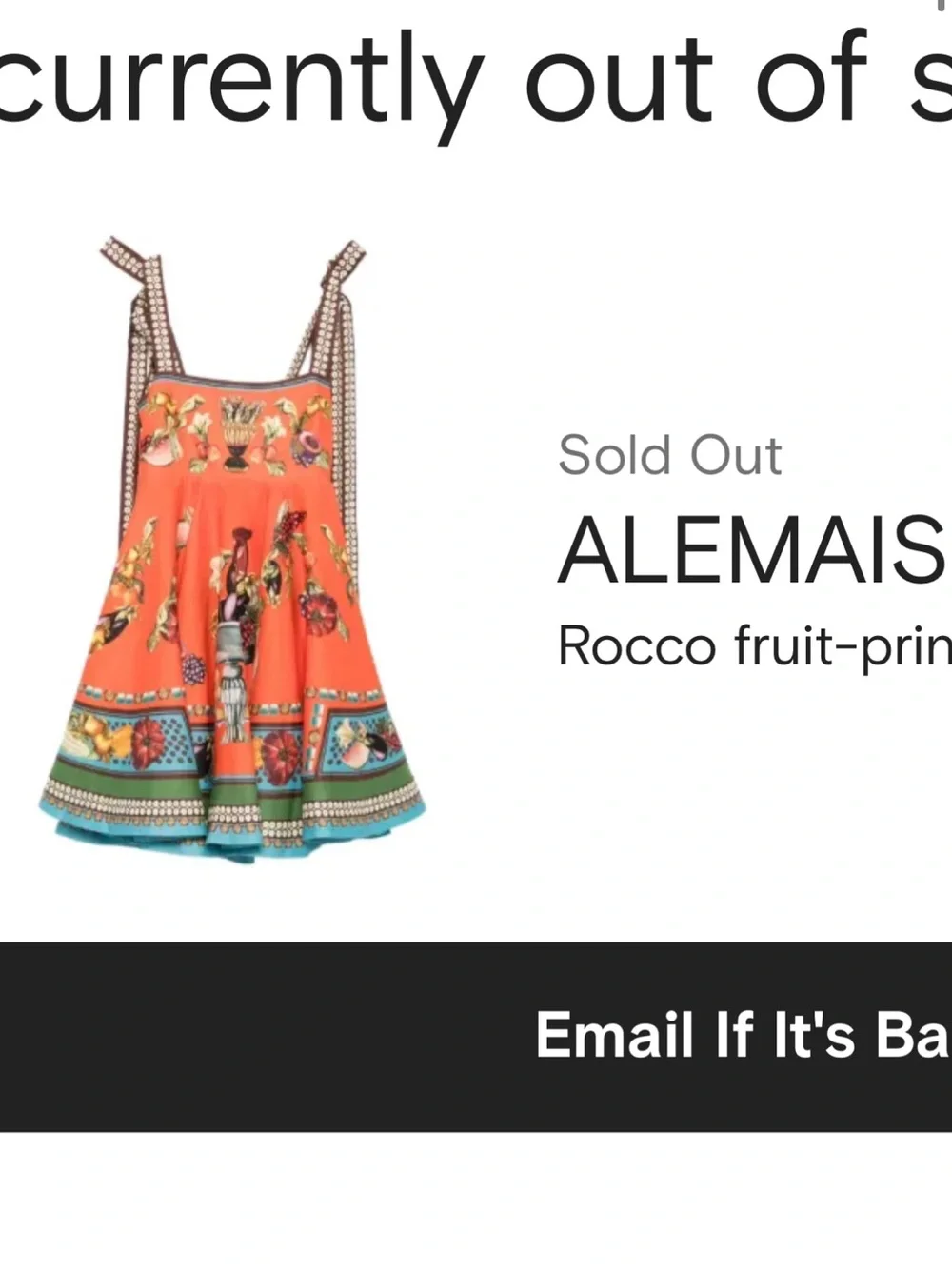 Orange Floral tropical fruit sleeveless tie strap linen blend Mini Dress - Picture 8 of 8